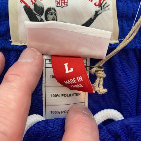 New England Patriots Retro Blue Red Mitchell & Ness Athletic Shorts Large New - Picture 3 of 7